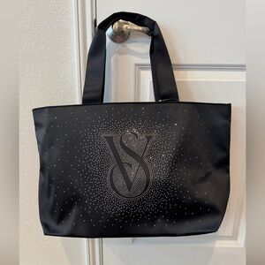 Victorias Secret Rhinestone Bling Tote Bag Black